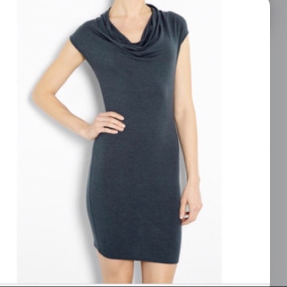 Helmut Lang cowl midi dress sz med dark blue